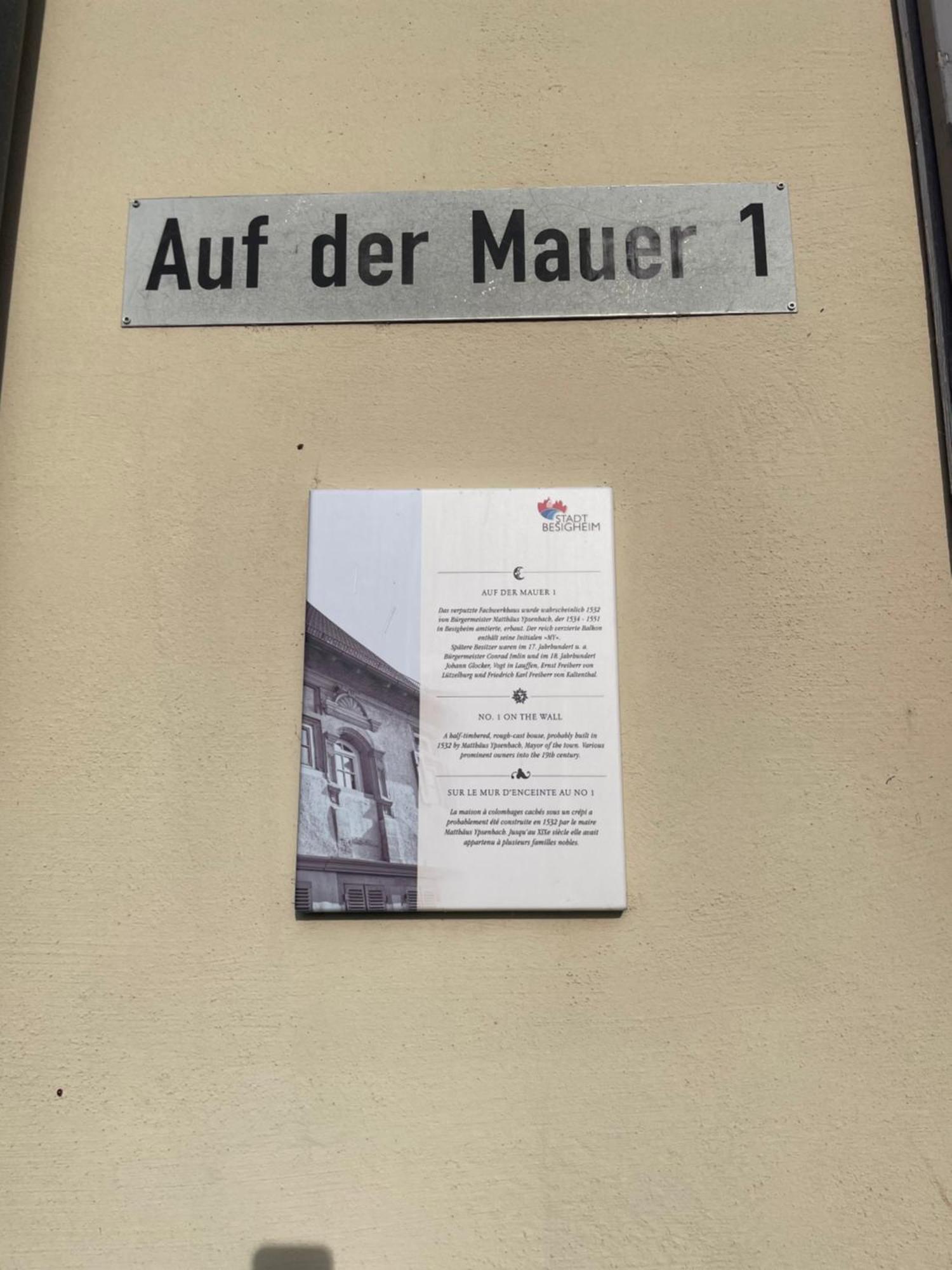 Gaestezimmer An Der Stadtmauer 베시그하임 외부 사진